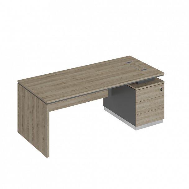Стол руководителя (опора ДСП) на опорной тумбе (левый/правый) "City" СИ 110 дуб гладстоун светлый/антрацит премиум/дуб гладстоун светлый - Вид 1