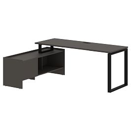 Стол с тумбой EQCT 19614 Мокко/Черный 1960х1400х750 EDIS - Фото предпросмотра