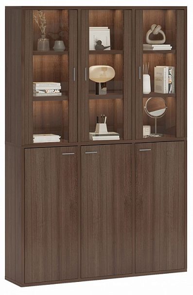 Шкаф-витрина Домино СУ(ш3в2)+3ФГ+3ФС Шамони - Вид 2