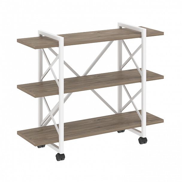 Стеллаж на колесах "Loft" VR.L-MST.K-3.8V тиквуд темный/белый - Вид 1
