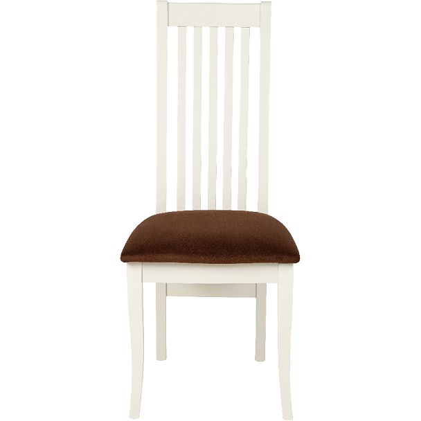 Комплект деревянных стульев с мягким сиденьем Альбен Слоновая кость/Коричневый велюр, 4 шт. - Вид 2
