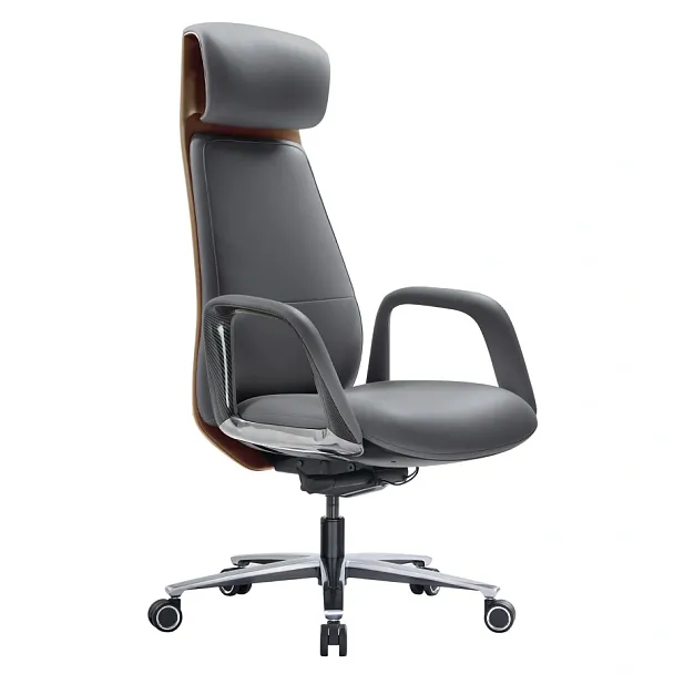 Кресло HAWASAN (ХАВАСАН) PREMIUM EX-820, синхромеханизм, слайдер, экокожа, графит/коричневое, 533238 - Вид 1