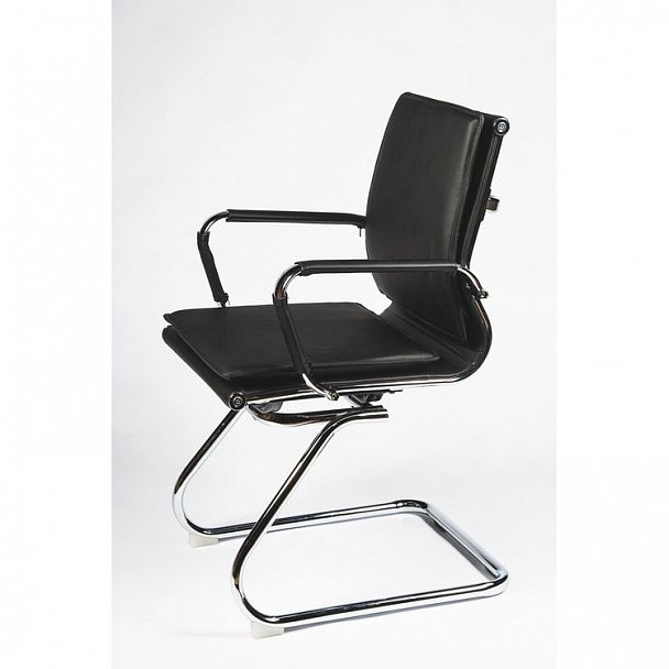 Кресло Харман CF / (black) хром / черная экокожа - Вид 3