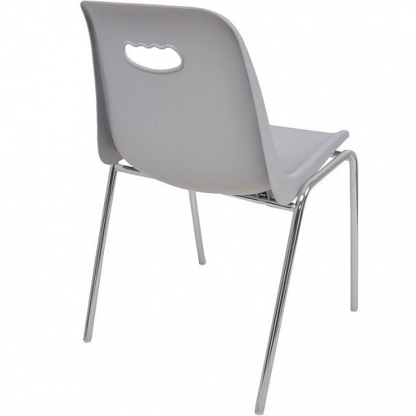 Стул Venezia (4 ножки) каркас хром, серый, стопируемый - Вид 3