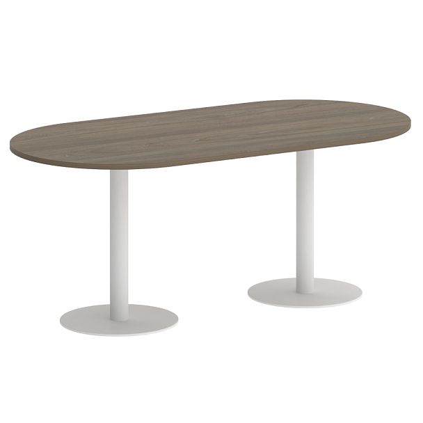 Home Office Стол овальный VR.SP-5-180.1 Вяз/Белый металл 1800*900*750 - Вид 1