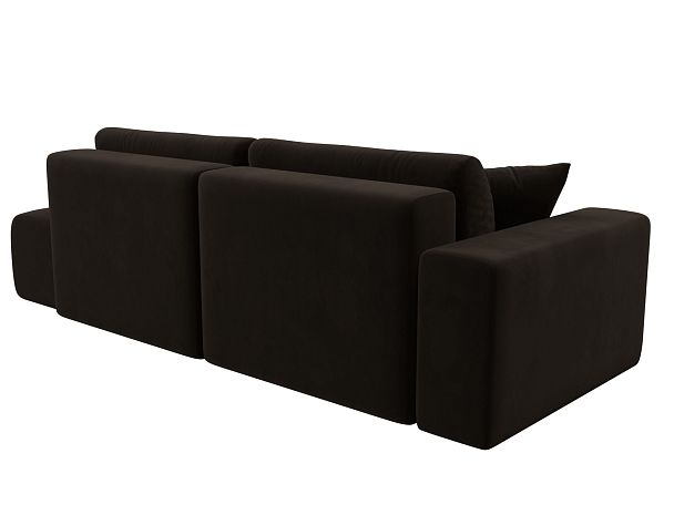 Диван прямой Лига-036 Модерн подлокотник слева Микровельвет коричневый - Вид 5