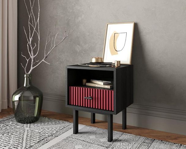 Тумбочка с нижним ящиком Emerson арт EM17/red/L - Вид 3