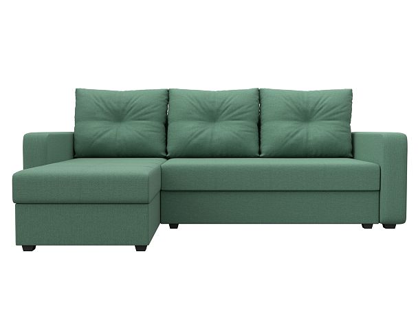 Диван угловой Ливерпуль Лайт левый угол Рогожка зеленый - Вид 2