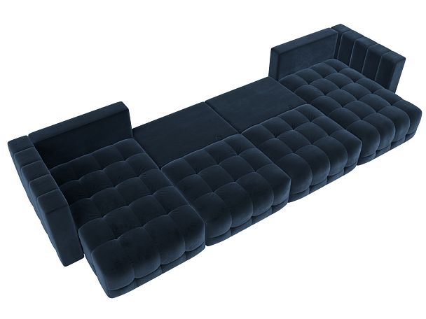 Диван П-образный Лига-052 НПБ Лонг Велюр синий - Вид 9