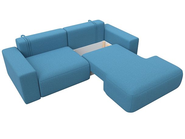 Диван угловой Лига-036 НПБ Классик правый угол Рогожка голубой - Вид 7