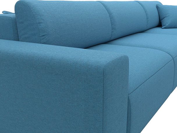 Диван угловой Лига-036 НПБ Классик Лонг правый угол Рогожка голубой - Вид 4