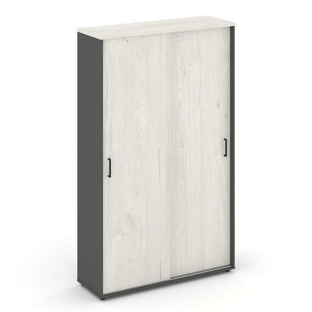 Стайл Проджект Шкаф-купе с полками SN.SHK-001 Антрацит/Дуб Наварра/Черный Ручки 1200*400*1982 - Вид 1