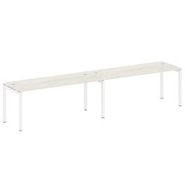 Metal System Quattro Р. ст. на 2 раб. места на П-образном м/к 50БП.СМ-2.5 Дуб наварра/Белый металл 3600*720*750 - Фото предпросмотра