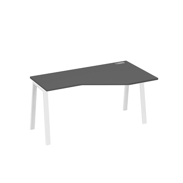 Стол эргономичный правый "Техно" на металлокаркасе TRE A4 А4 Б3 056 БП антрацит премиум / металлокаркас белый - Вид 1