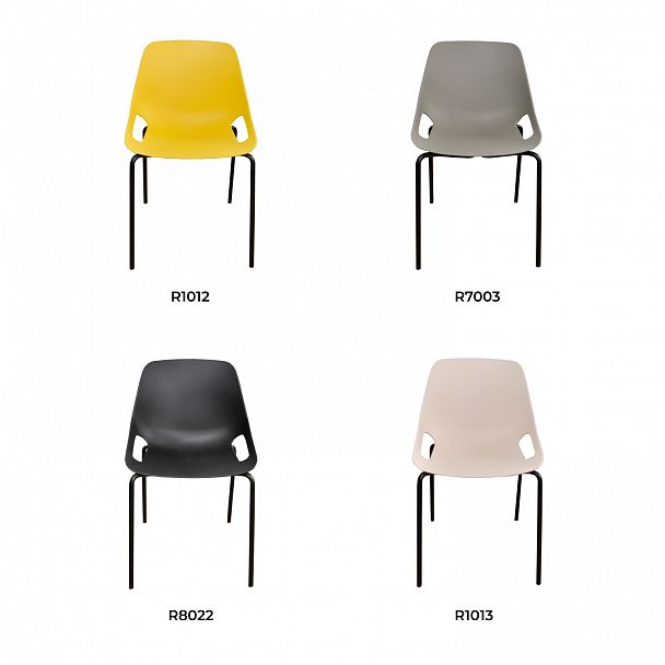 Стул Q5 (4 ножки) каркас черный, серый, стопируемый - Вид 8