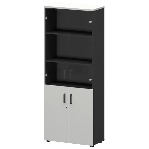 Шкаф СМШ-58ДС Тип2 Графит/Белый 792x380x1990 Смарт - Вид 1