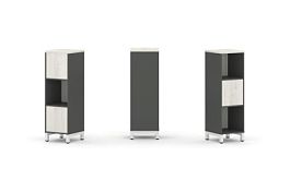 Style Project Набор стеллажа 2-х сторон., 3 яр. SN.NSD-311 Антрацит/Дуб Наварра/Металл Белый 387*400 - Фото предпросмотра