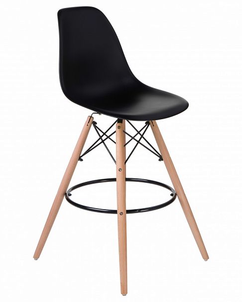 Стул барный DOBRIN DSW BAR (ножки светлый бук, цвет сиденья чёрный (B-03)) - Вид 4