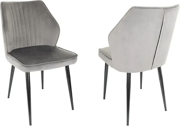 Стул для дома Бюрократ CH-K5_2 комплект 2шт т.серый Holland 18 металл черный на ножках (CH-K5_1/HL18_2) - Вид 1