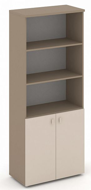 Шкаф высокий широкий (2 низких фасада ЛДСП) "ESTETICA" ES.ST-1.1 Капучино - Вид 1