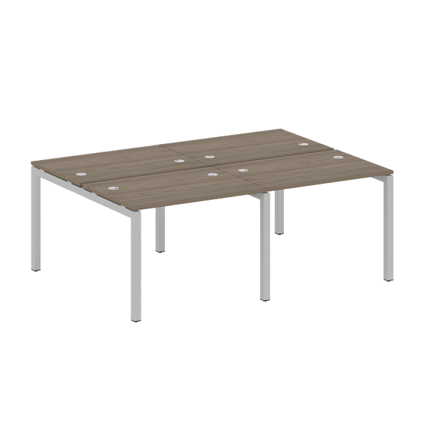 Metal System Quattro Р. ст. на 4 раб. места на П-образном м/к 50БП.СМ-4.1 Вяз/Серый металл 2000*1475*750 - Вид 1