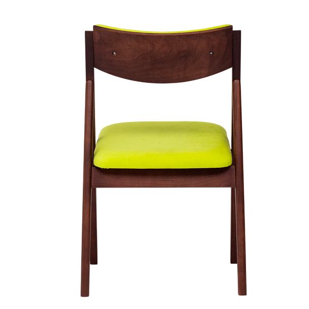 Стул раскладной Clack,  мягкая спинка, велюр Teddy 932, каркас бук морилка старинный орех - Вид 5