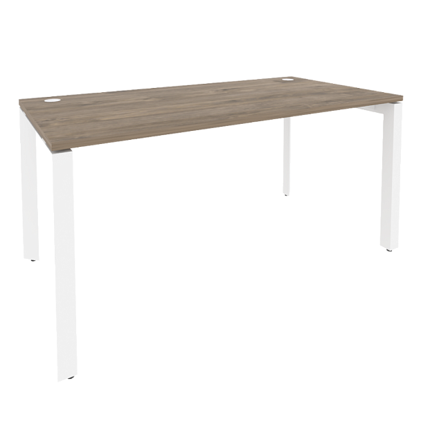 Onix Стол рабочий на П-образном м/к O.MP-SP-4.8 Тиквуд темный/Белый металл 1580*800*750 - Вид 1