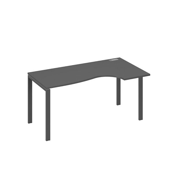 Стол эргономичный правый "Классика" на металлокаркасе UNO A4 А4 Б1 046 БП антрацит премиум / металлокаркас антрацит - Вид 1
