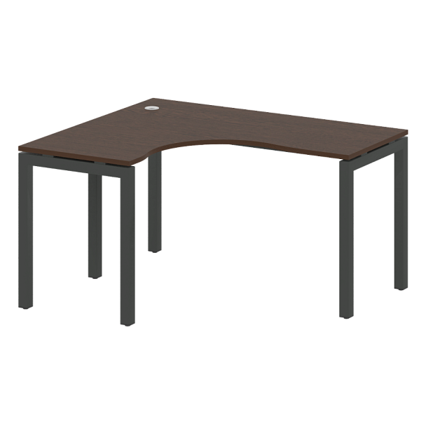 Metal System Quattro Стол криволинейный левый на П-образном м/к 50БП.СА-3 (L) Венге/Антрацит металл 1400*1200*750 - Вид 1