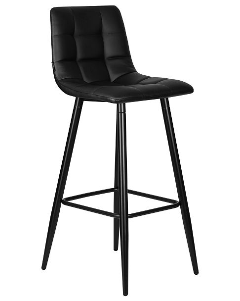 Стул барный DOBRIN NICOLE (черные матовые ножки, черная экокожа (P-01)) - Вид 2
