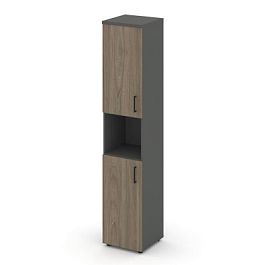 Style Project Шкаф высокий узкий SN.STU-107(L) Антрацит/Вяз Благородный/Черный Ручки 400*400*1982 - Фото предпросмотра