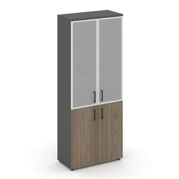 Style Project Шкаф высокий широкий SN.STS.E-103 Антрацит/Вяз Благородный/Сатин/Черный Ручки 796*400* - Вид 1