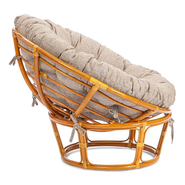 Кресло Папасан/Papasan (23/01 W) /с подушкой и ремешками/Cognac (коньяк) - Вид 2