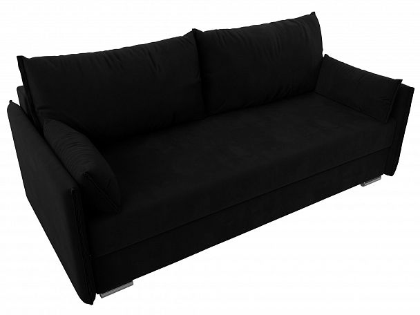Диван угловой Сайгон (полностью микровельвет черный) - Вид 2