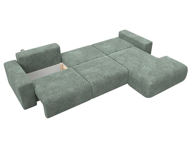 Диван угловой Лига-036 НПБ Классик Лонг правый угол Велюр зеленый - Вид 9