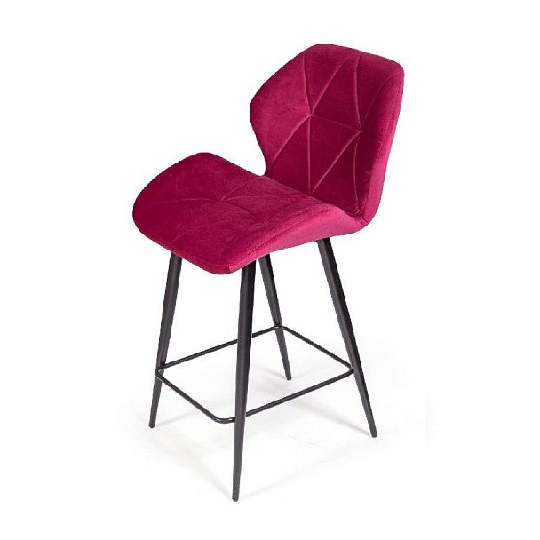 Стул полубарный Crystal, бархат винно-красный 16 - Вид 8