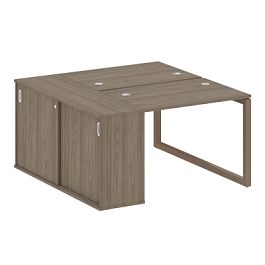 Metal System Quattro Р. ст. с шкафом-купе на О-образном м/к 50БО.РС-СШК-1.1 Т Вяз/Мокко металл 1410*1475*750 - Фото предпросмотра