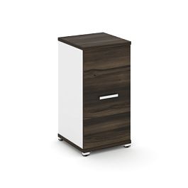 Concept Шкаф 1 узкая секция, 2 ниши CN.STU-213 W Дуб Мали/Белый Бриллиант/Металл Белый 420*420*818 - Фото предпросмотра