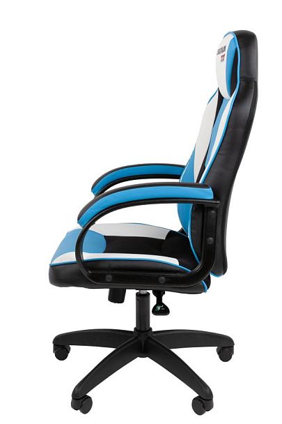 Кресло Chairman game 17 Россия экокожа черный/голубой/белый - Вид 7