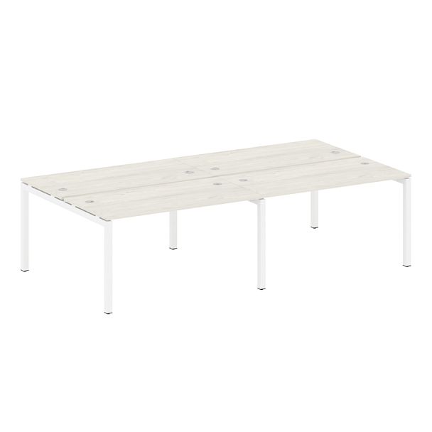 Metal System Quattro Р. ст. на 4 раб. места на П-образном м/к 50БП.СМ-4.3 Дуб наварра/Белый металл 2800*1475*750 - Вид 1