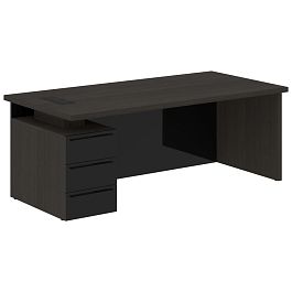 Стол письменный СП-064-25-23(L) Дуб Мореный/Черный глянец 2000х900х750 KANON - Фото предпросмотра