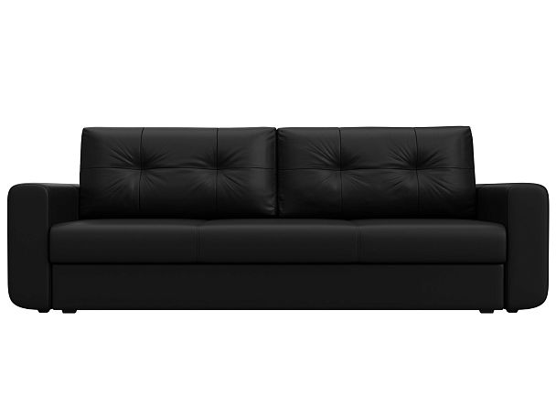 Прямой диван Лига-031 Экокожа черный - Вид 2