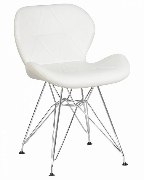 Стул обеденный DOBRIN BUTTERFLY CHROME (ножки хром, цвет белый) - Вид 1