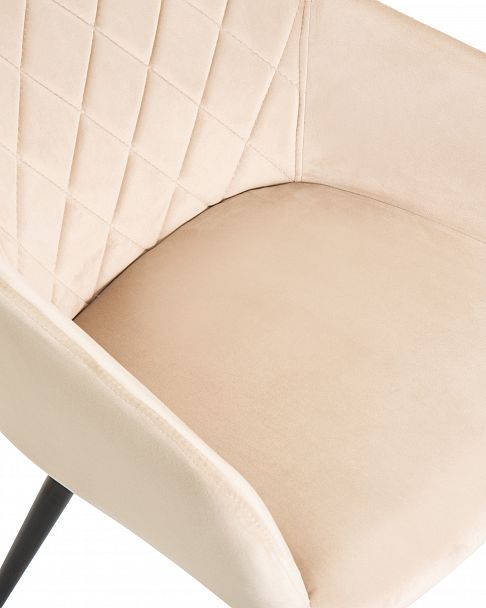 Стул обеденный DOBRIN ROBERT (черные матовые ножки, велюр V108-98 Бежевый) - Вид 7