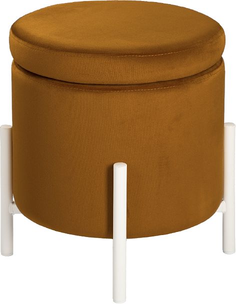 Пуф Кен с местом для хранения Горчичный велюр Confetti chai tea/белый - Вид 2