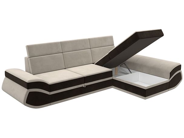 Диван угловой Лига-032 правый угол Микровельвет бежевый - Вид 8