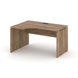 Стайл Проджект Стол рабочий эргоном. SN-D.SPA-022(L) Дуб Табак/Черная Заглушка 1580*800/980*750 - Фото предпросмотра