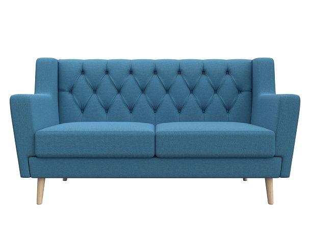 Диван кухонный прямой Брайтон 2 Люкс Рогожка голубой - Вид 2