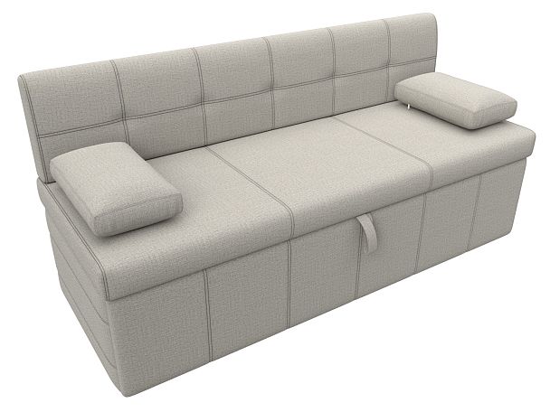 Диван кухонный прямой Лео Рогожка бежевый - Вид 5