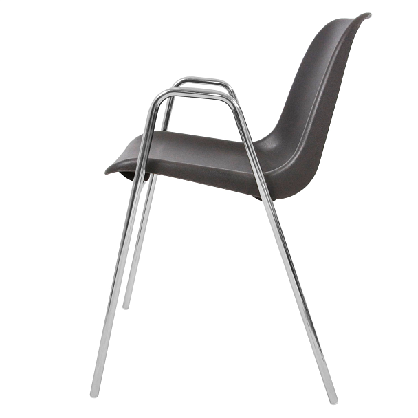 Стул Vicenza (4 высокие ножки c подлокотниками), каркас Хром, коричневый, РП+ИК, стопируемый - Вид 4